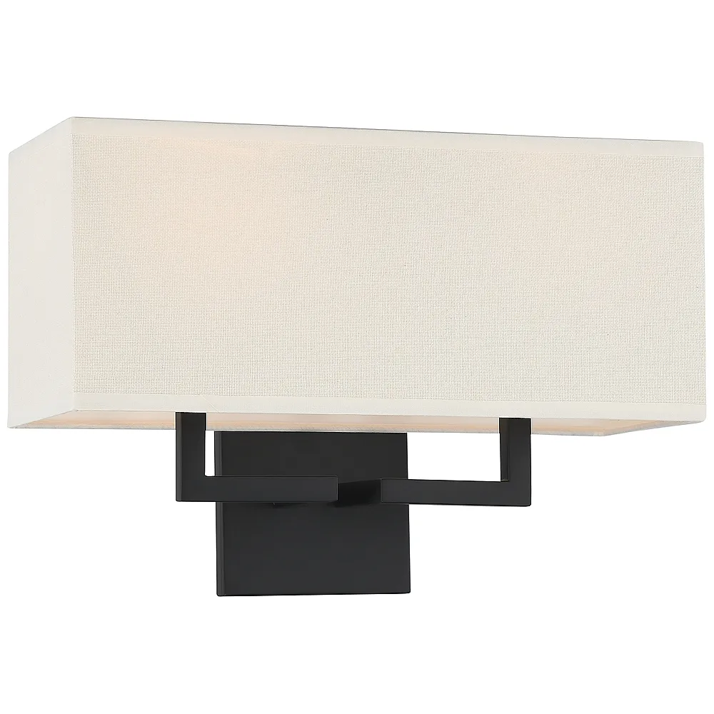 George Kovacs 16" Wide 2-Light Coal Black Modern Wall Sconce