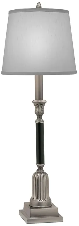 33" H Antique Nickel &#38; Matte Black Buffet Lamp