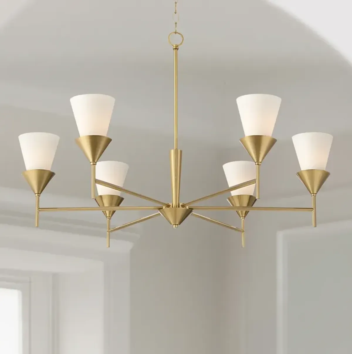 Possini Euro Caulfield 36" Wide Gold 6-Light Chandelier