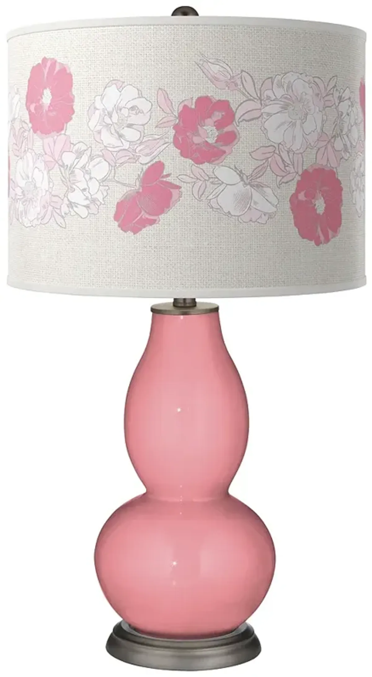 Color Plus Double Gourd 29 1/2" Rose Bouquet Haute Pink Table Lamp