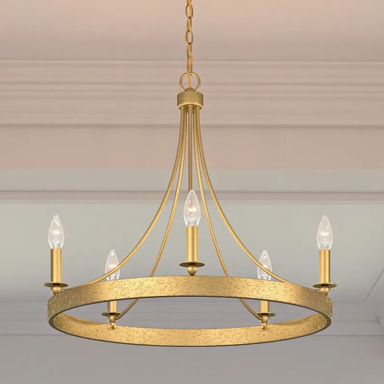 Aspyn 5-Light Light Gold Chandelier