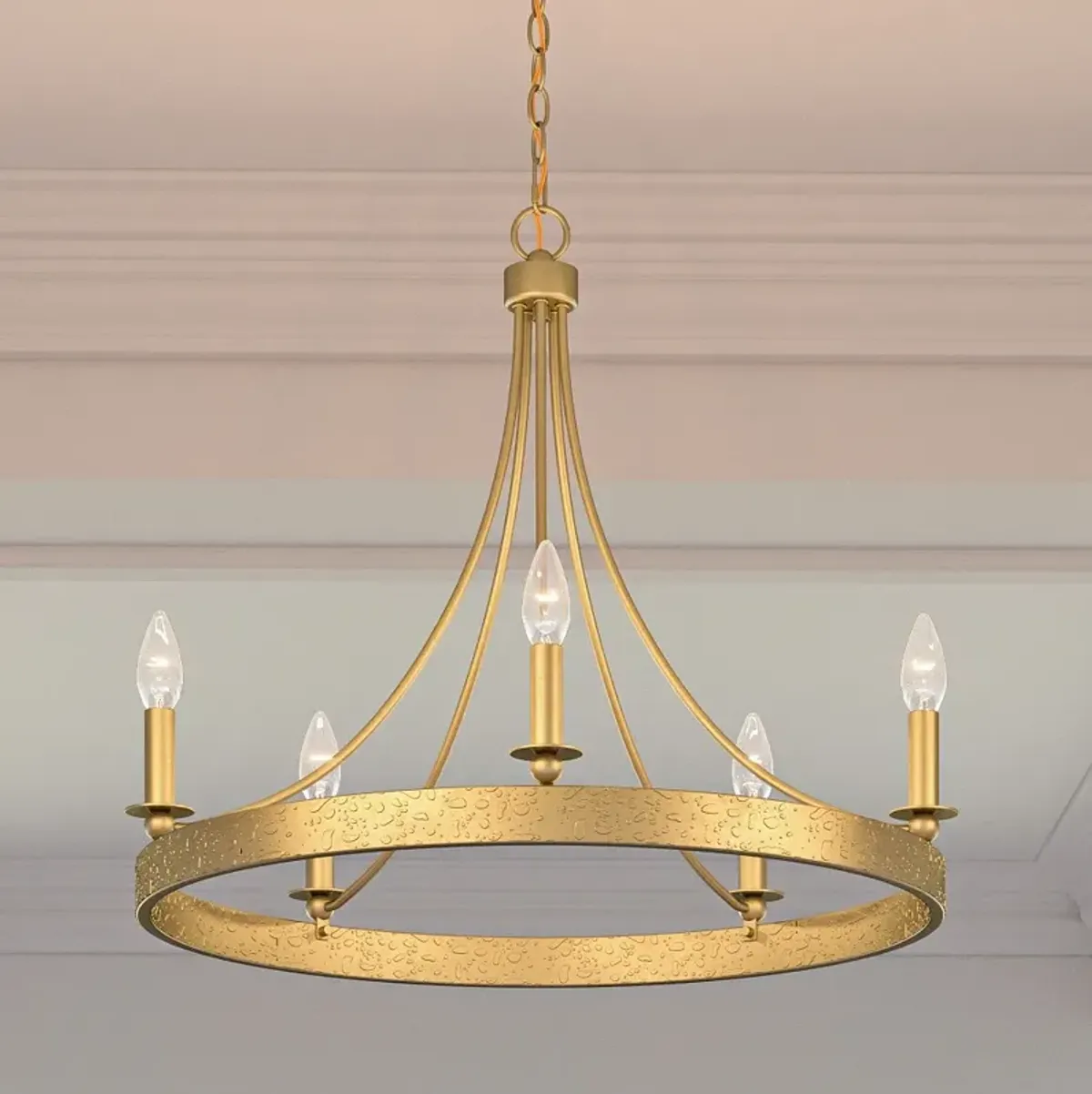 Aspyn 5-Light Light Gold Chandelier