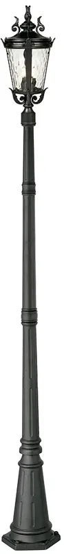 Casa Marseille 99 3/4" High Black Post Light with Flat Base Pole