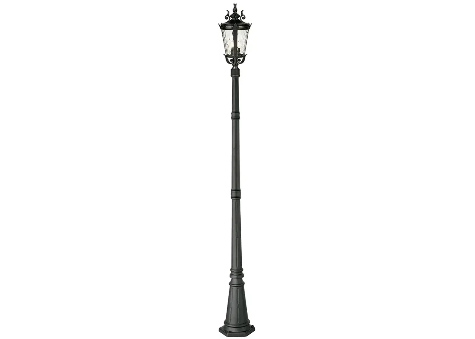 Casa Marseille 99 3/4" High Black Post Light with Flat Base Pole