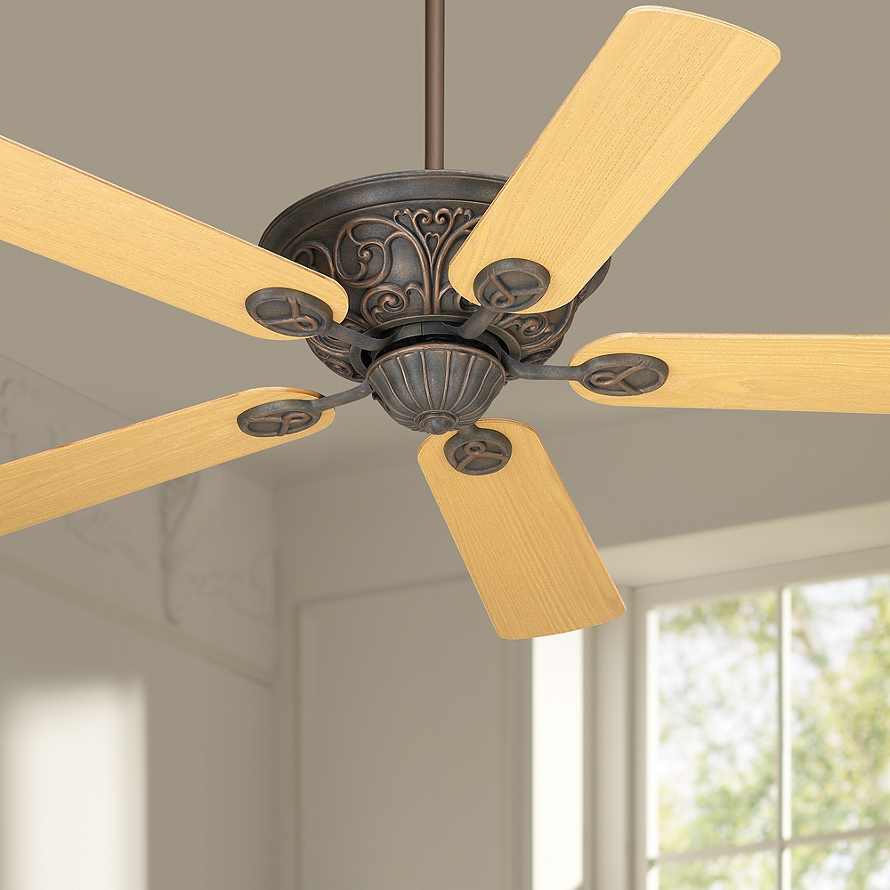 52” Casa Contessa Bronze Light Oak Ceiling Fan with Pull Chain