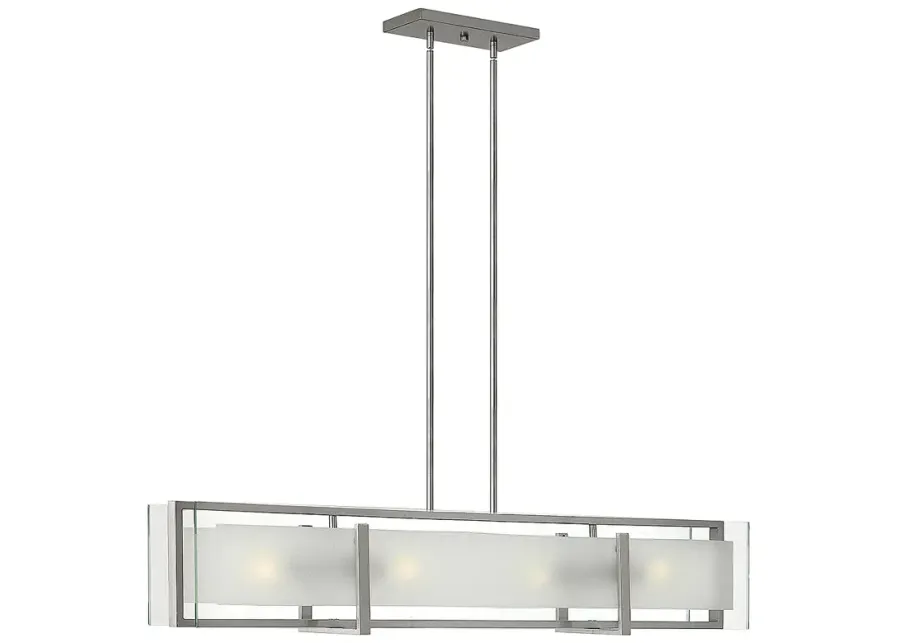 Hinkley Latitude 42" Brushed Nickel 4-Light Modern Linear Chandelier