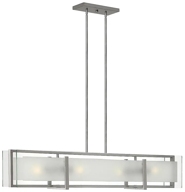 Hinkley Latitude 42" Brushed Nickel 4-Light Modern Linear Chandelier