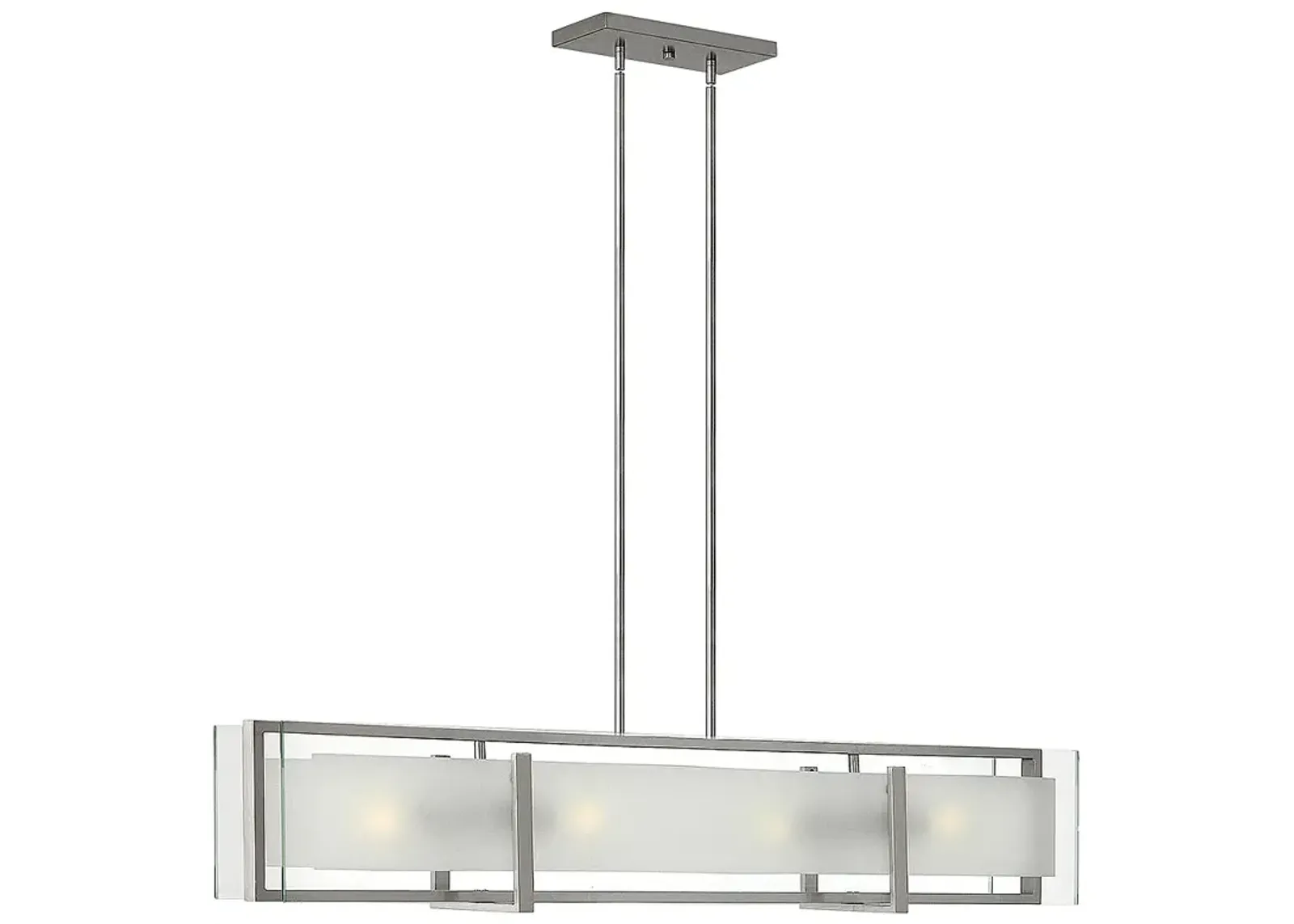 Latitude 42" Wide Brushed Nickel 4-Light Linear Chandelier