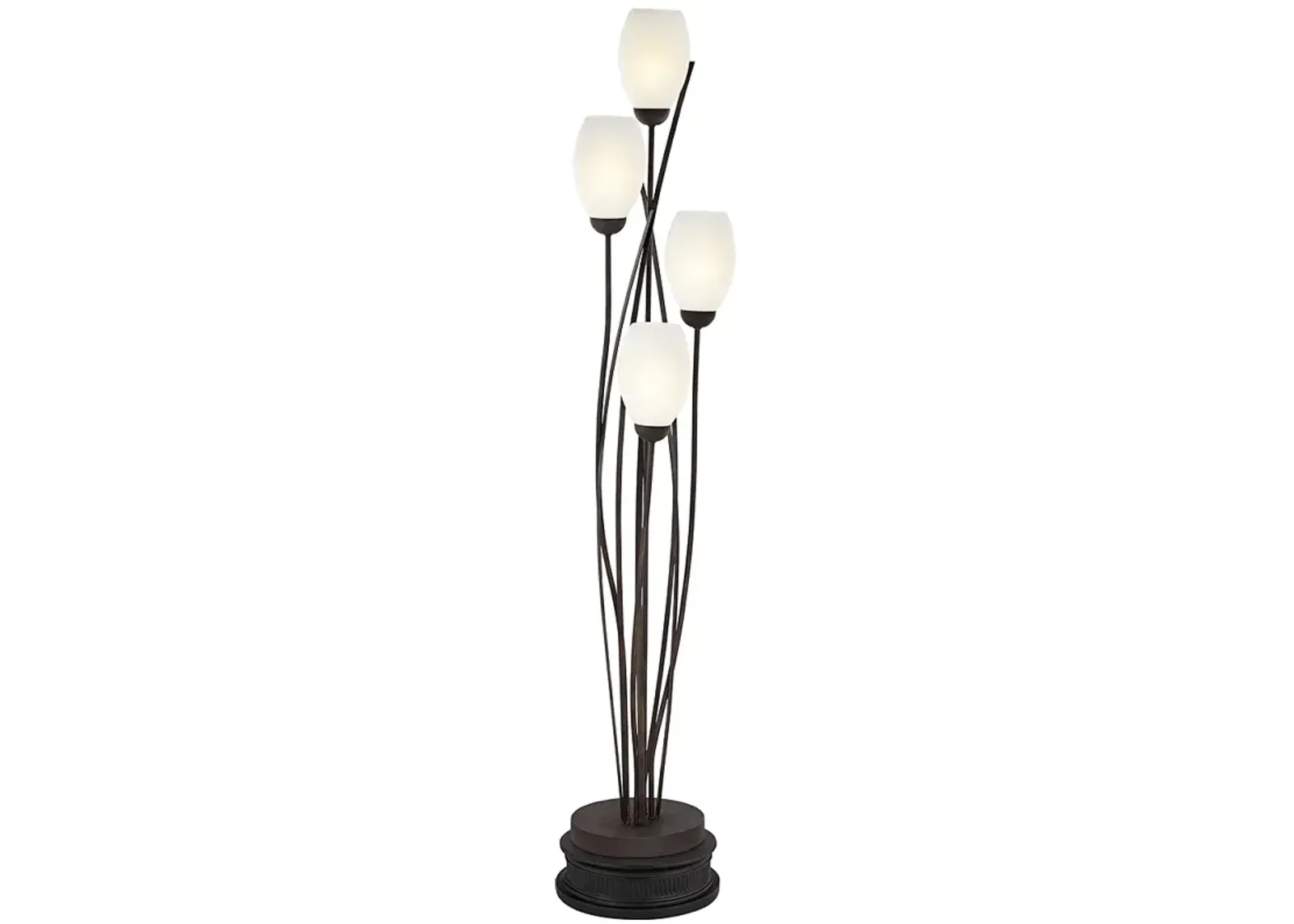 Franklin Iron Jareth 77 1/2" Tulip Glass Floor Lamp with Black Riser