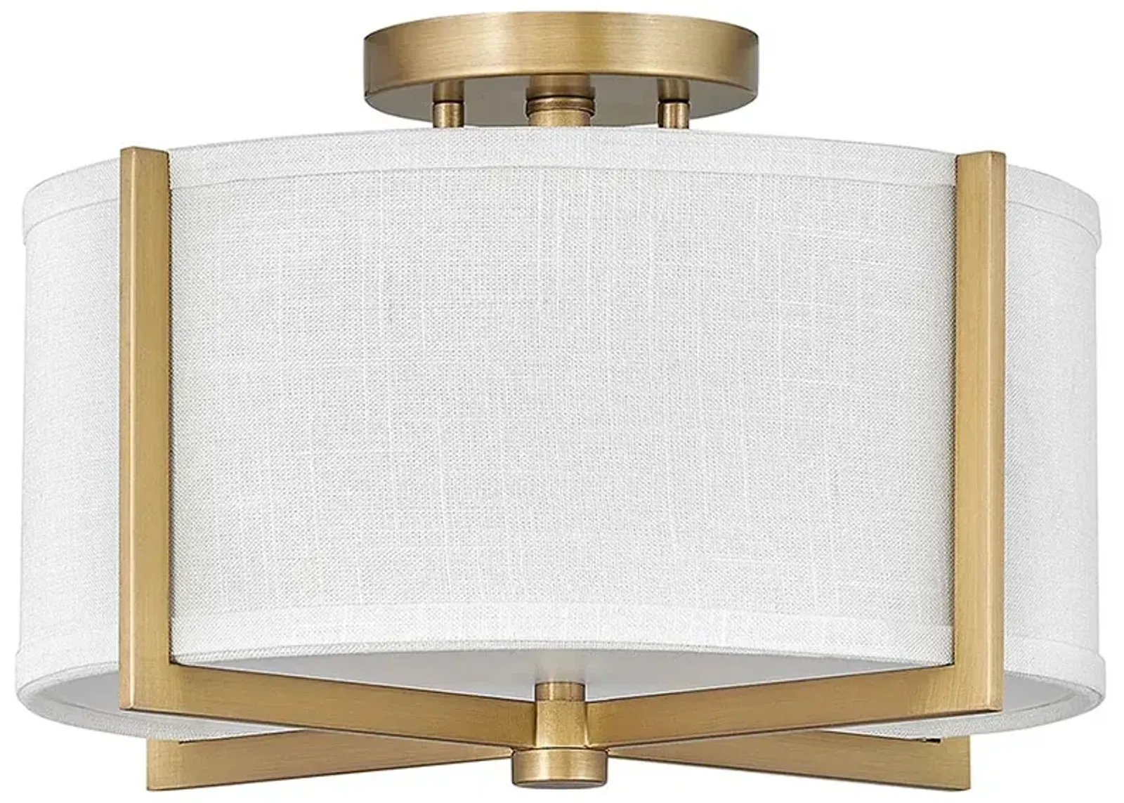 Hinkley Axis 14.5" Wide Heritage Brass and White Modern Ceiling Light