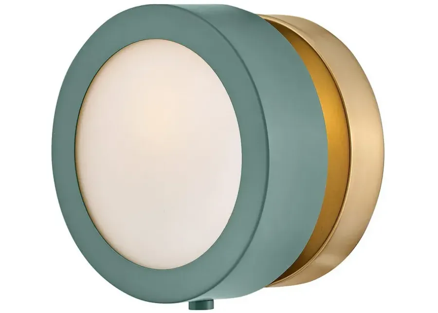 Hinkley - Sconce Mencer Single Light Sconce- Sage Green/ Heritage Brass