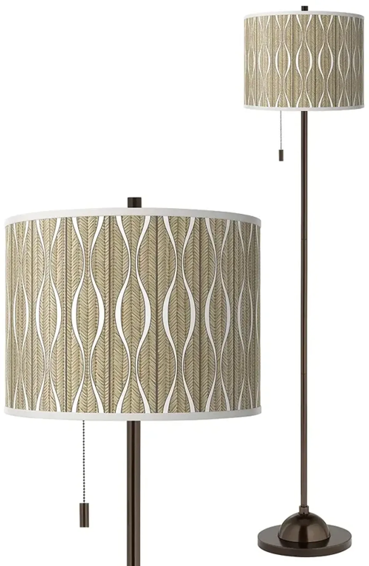 Swell Giclee Glow Bronze Club Floor Lamp