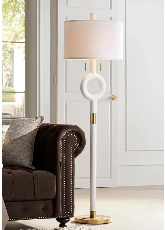 360 Lighting Athena 66 1/2" White and Gold Modern Floor Lamp