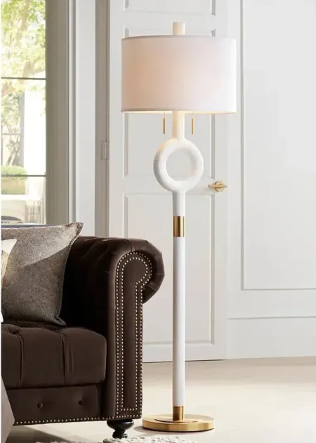 Pacific Coast Lighting Athena 66 1/2" White and Gold Modern Floor Lamp