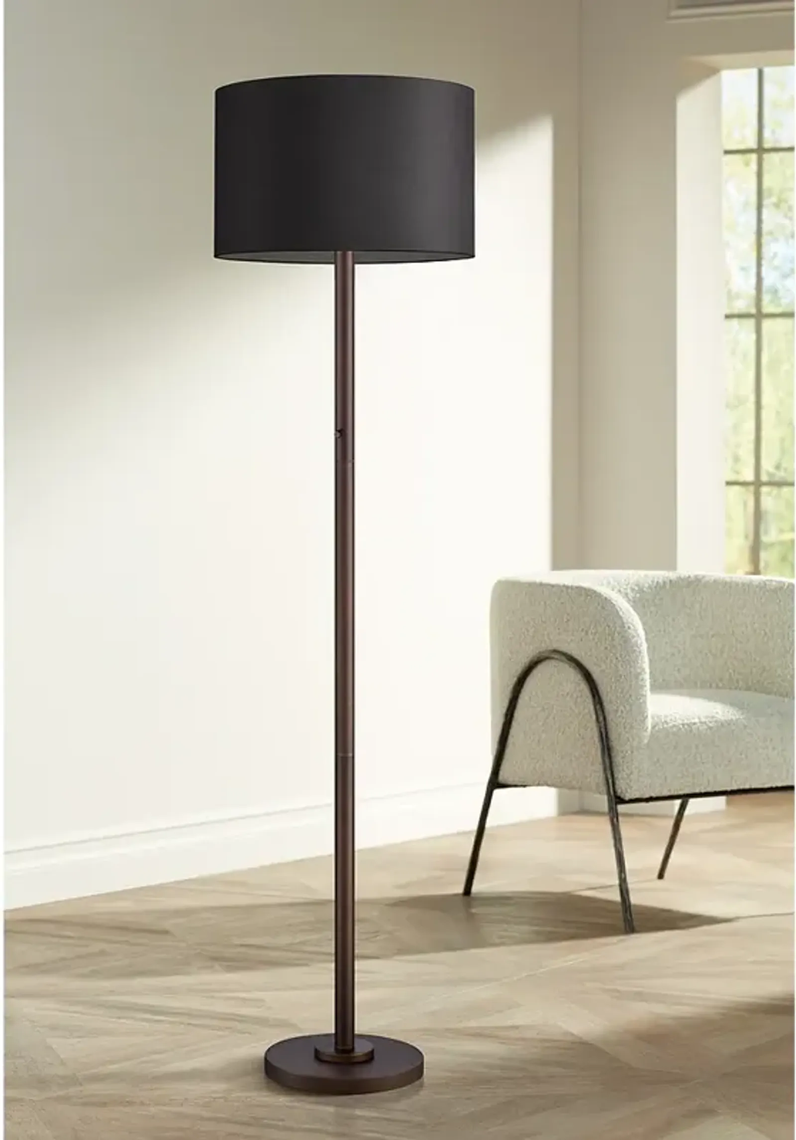 Possini Euro Meridian 72" Bronze Black Light Blaster Floor Lamp