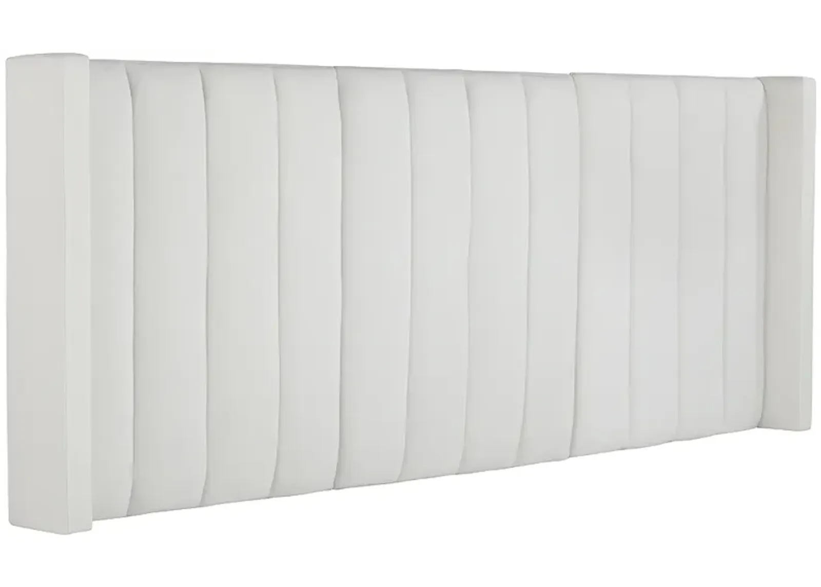 Trent Channel Tufted White Fabric King Hanging Headboard