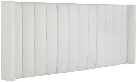 Trent Channel Tufted White Fabric King Hanging Headboard