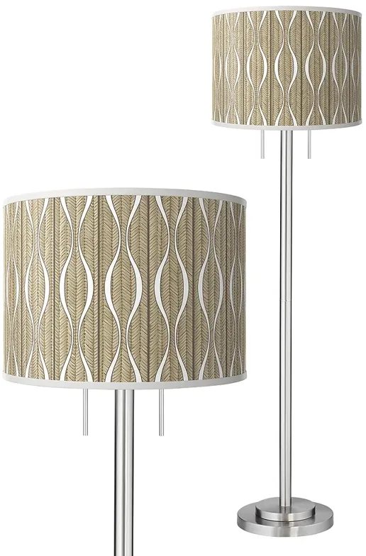 Swell Giclee Brushed Nickel Garth Floor Lamp