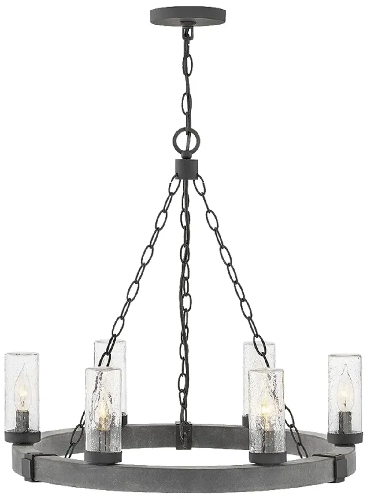 Sawyer Medium Single Tier 12v 24" Wide 6-Light Chandelier