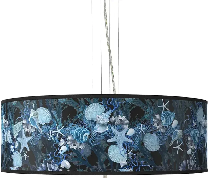 Blue Seas Giclee 24" Wide 4-Light Pendant Chandelier