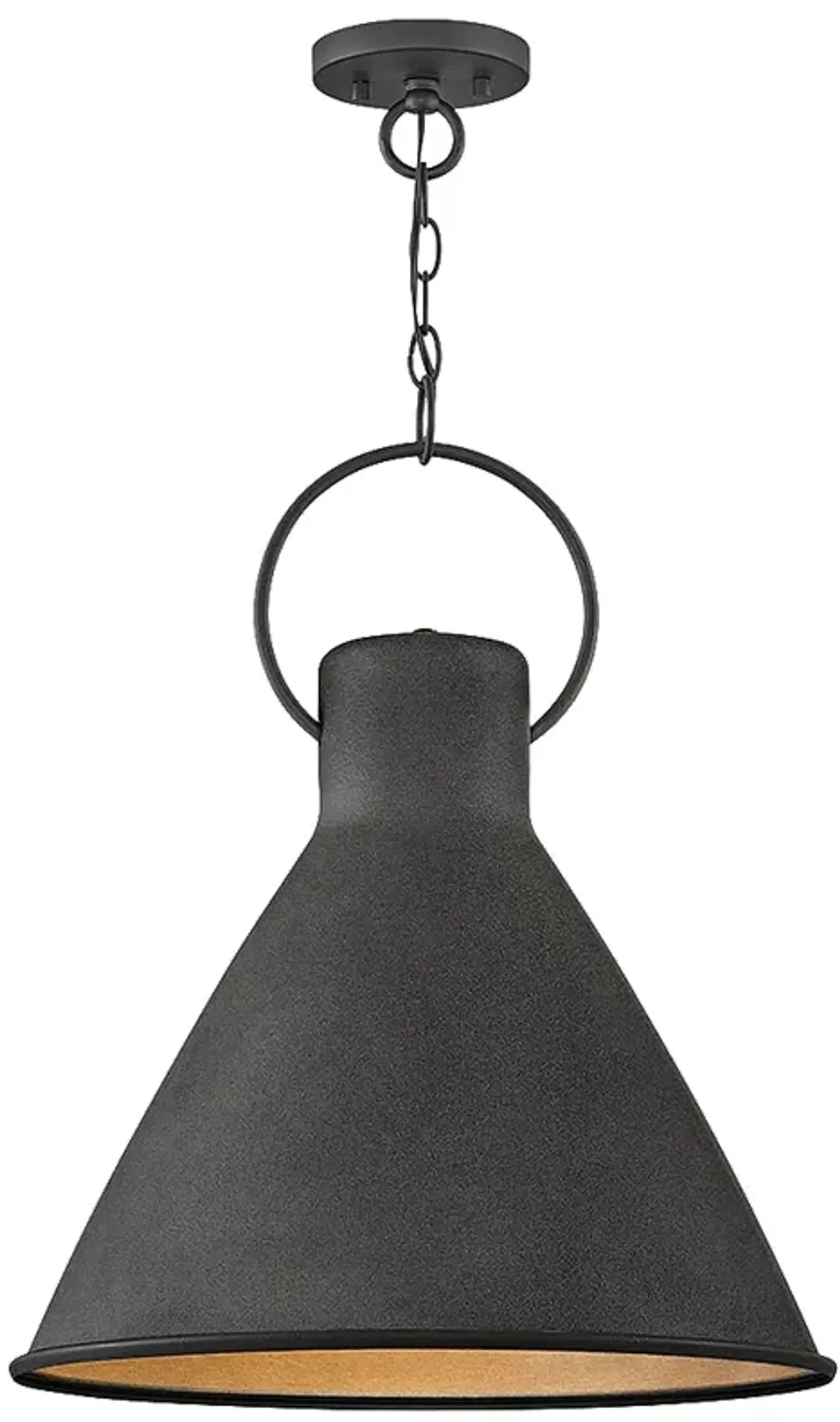 Hinkley Winnie 18" Wide Aged Zinc Black Cone Pendant Light