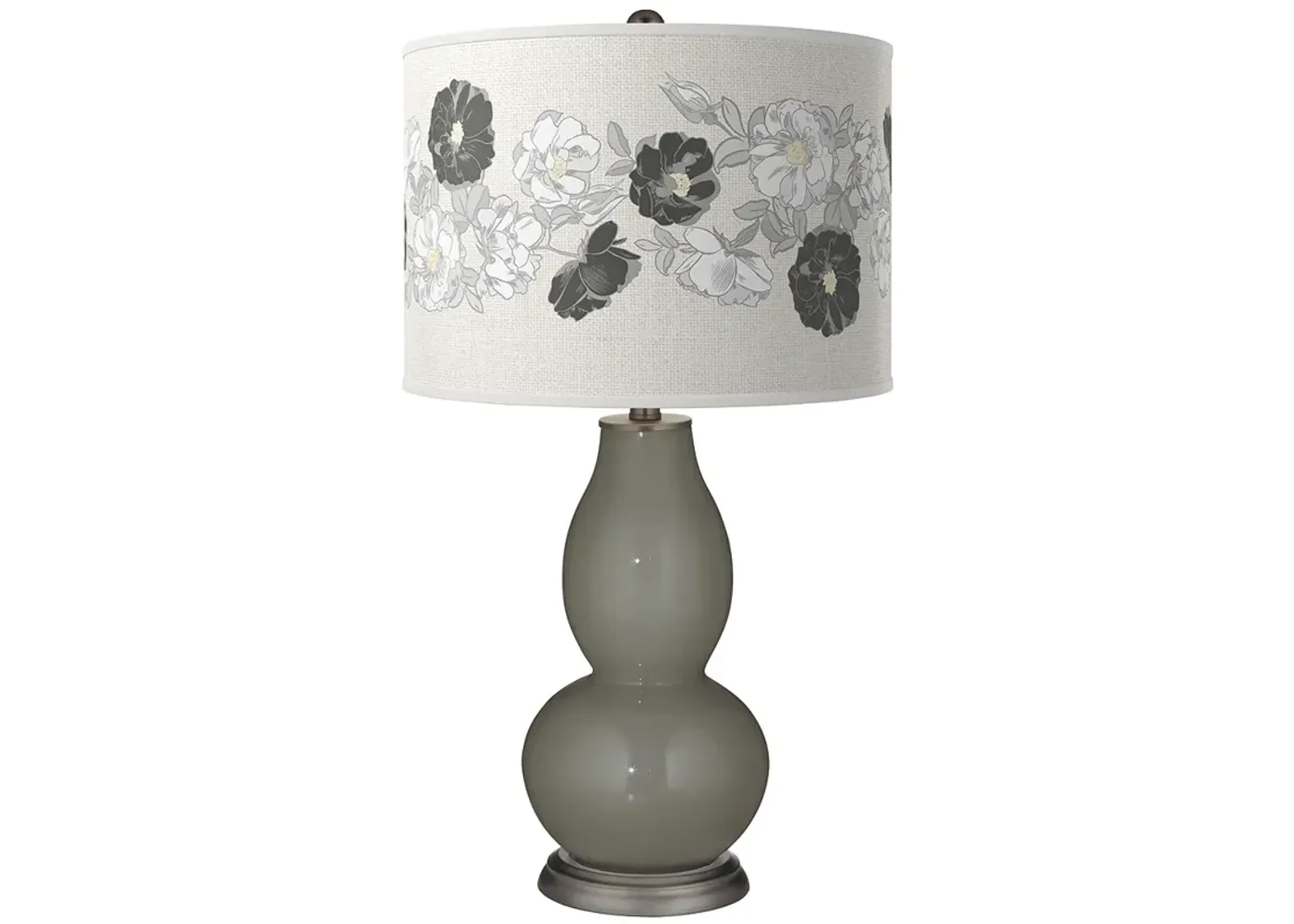 Color Plus Double Gourd 29 1/2" Rose Bouquet Gauntlet Gray Table Lamp