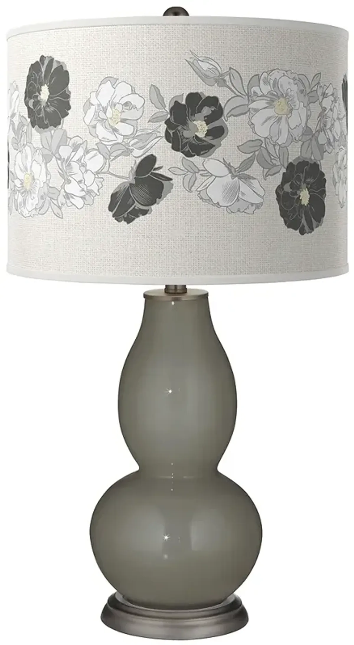 Color Plus Double Gourd 29 1/2" Rose Bouquet Gauntlet Gray Table Lamp