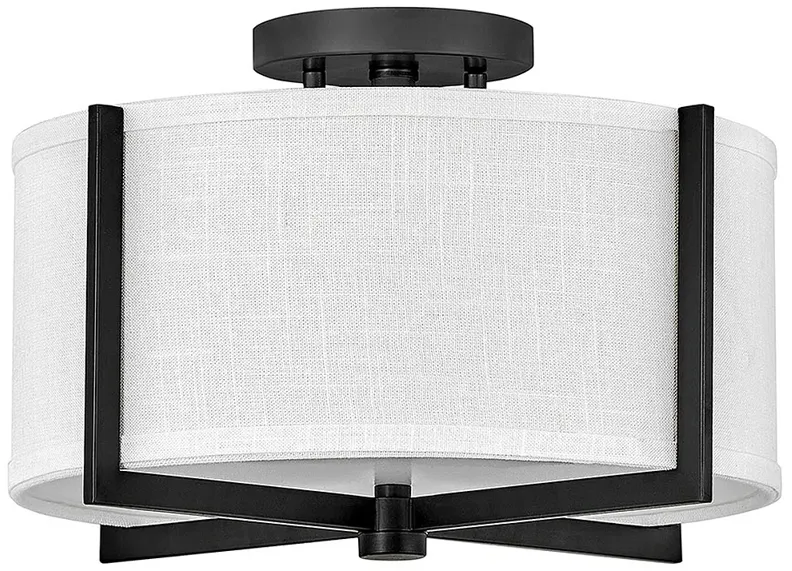 Axis 14 1/2" Wide Black Ceiling Light with Off-White Shade