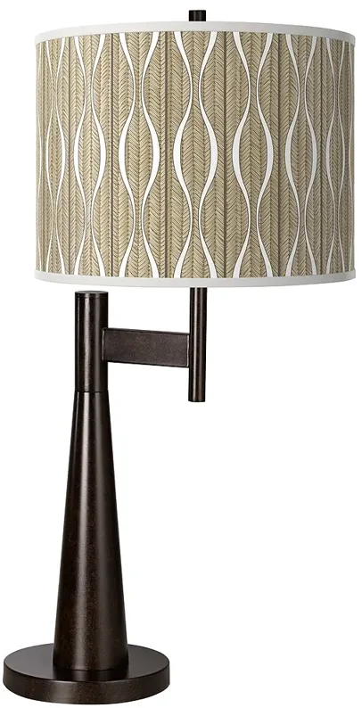 Giclee Glow Novo 30 3/4" Swell Shade with Bronze Modern Table Lamp