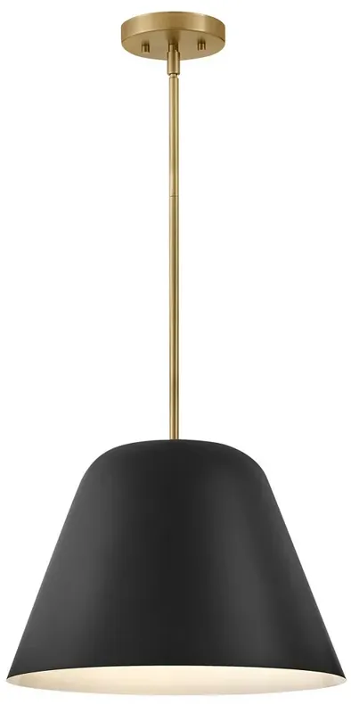 LARK MADI Large Pendant Lacquered Brass with Black accents