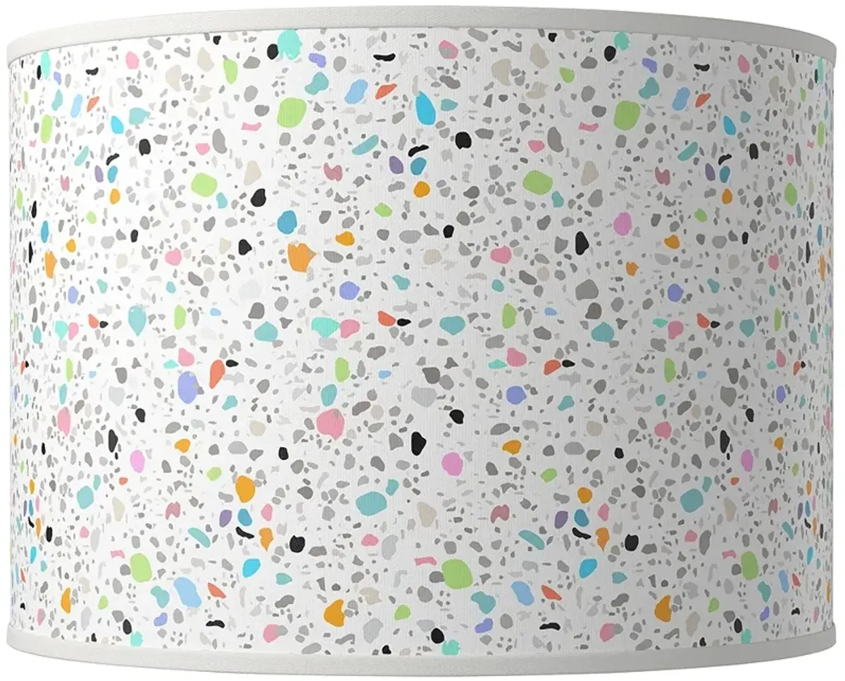 Colored Terrazzo Giclee Round Drum Lamp Shade 15.5x15.5x11 (Spider)