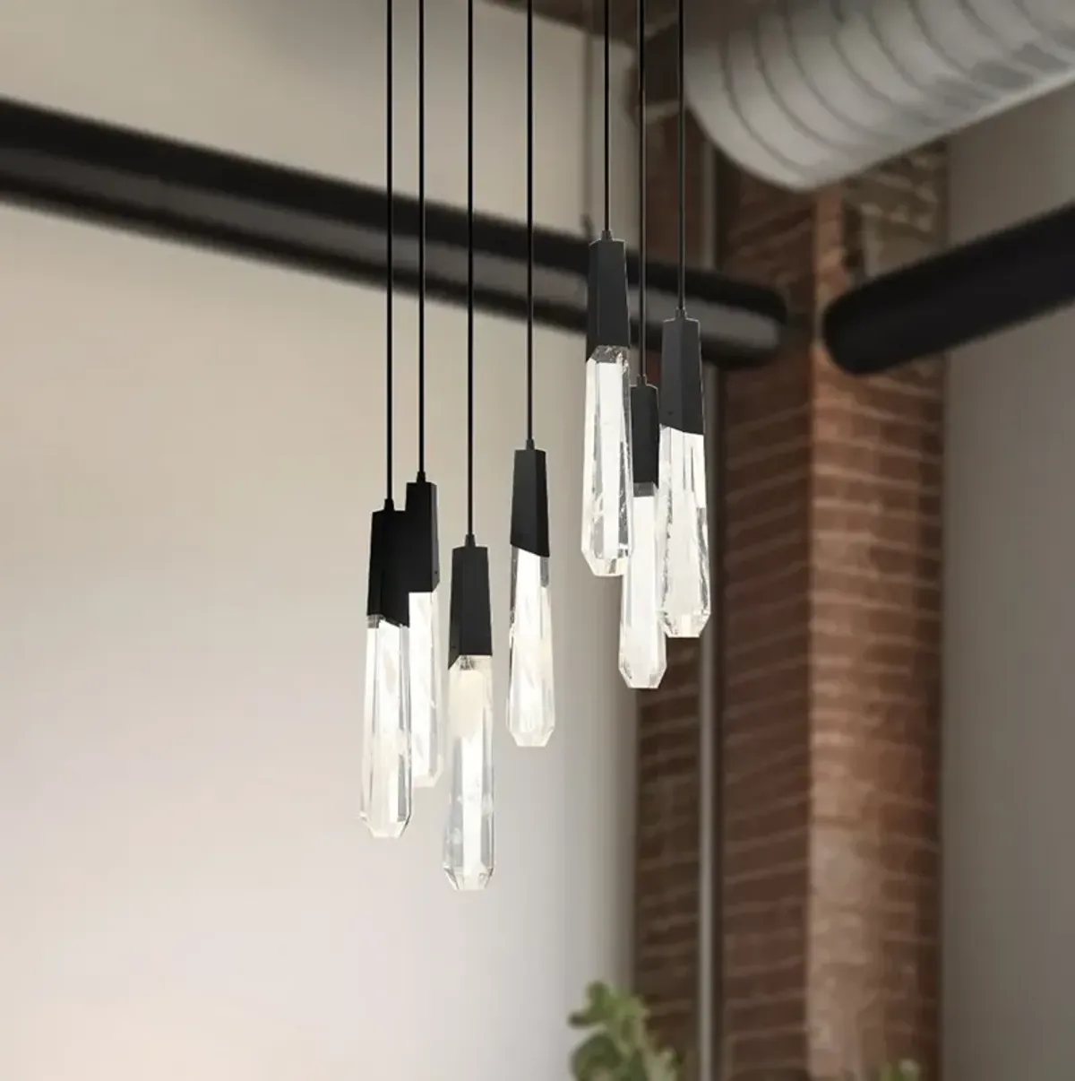 George Kovacs Drifting Droplets 7-Light LED Black Pan Pendant