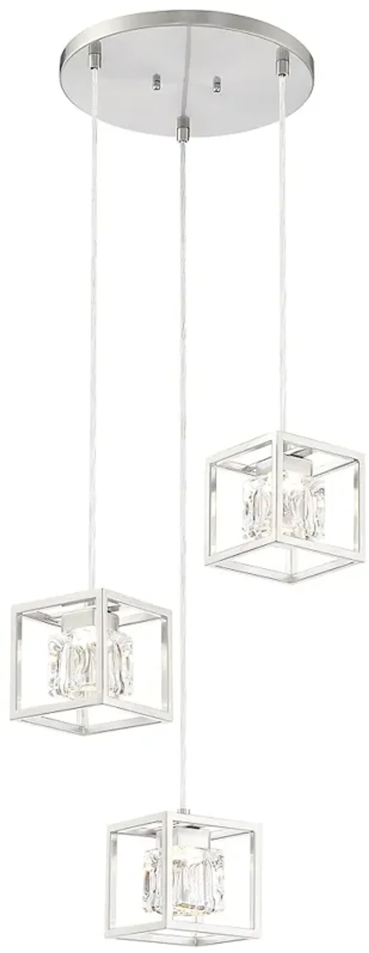 San Marin 16 3/4" Wide Brushed Nickel 3-Light LED Pendant