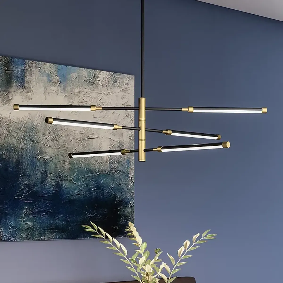 Azalea 39 3/4" Wide Matte Black LED Island Pendant Light