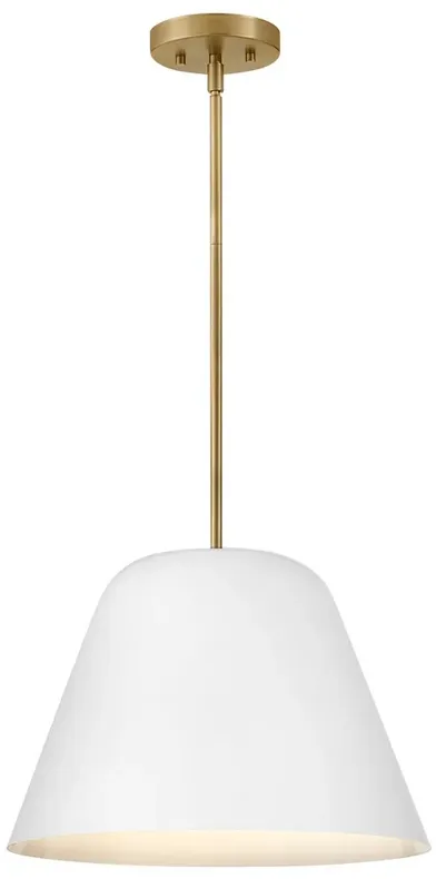 LARK MADI Large Pendant Lacquered Brass with White accents