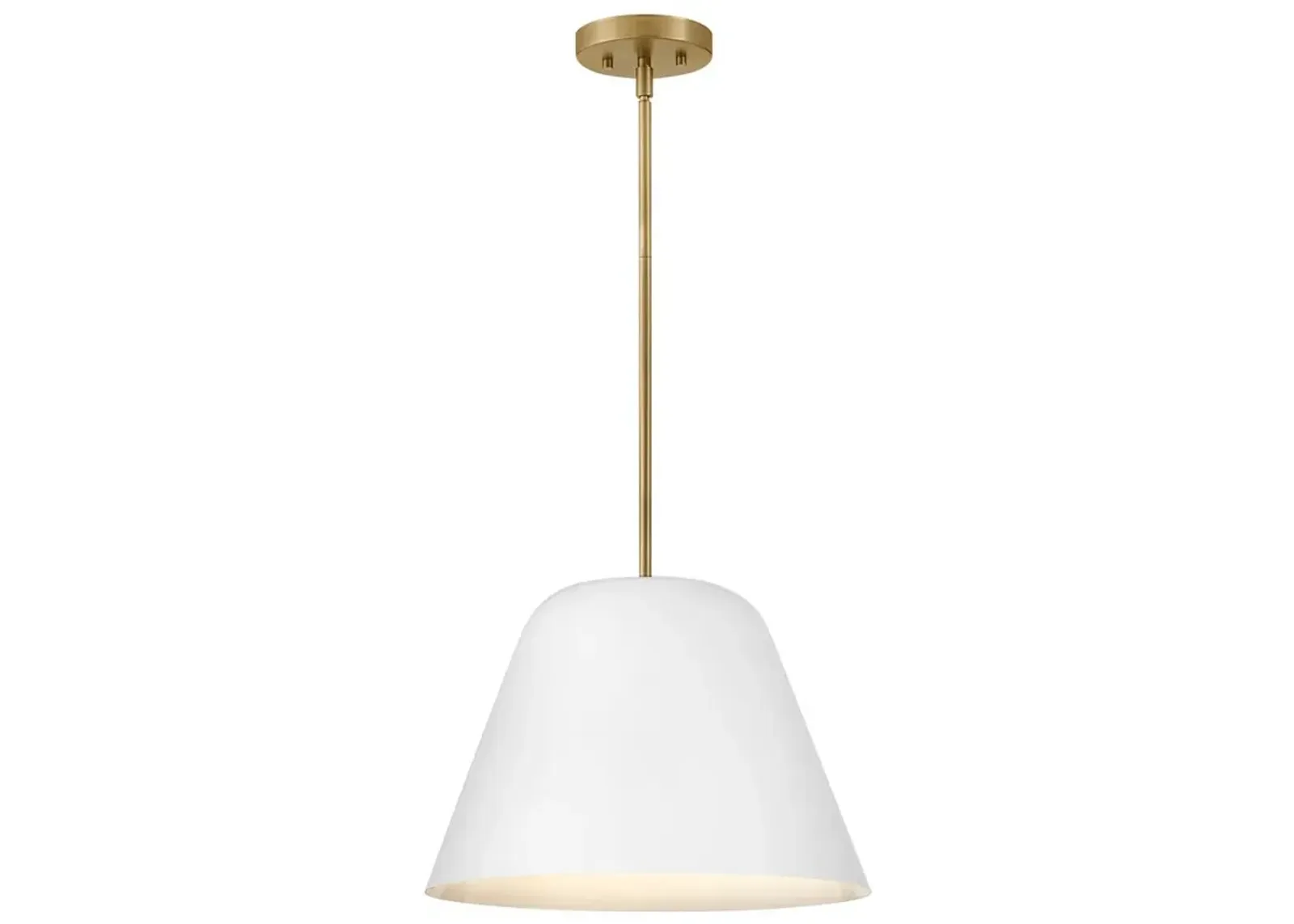 LARK MADI Large Pendant Lacquered Brass with White accents