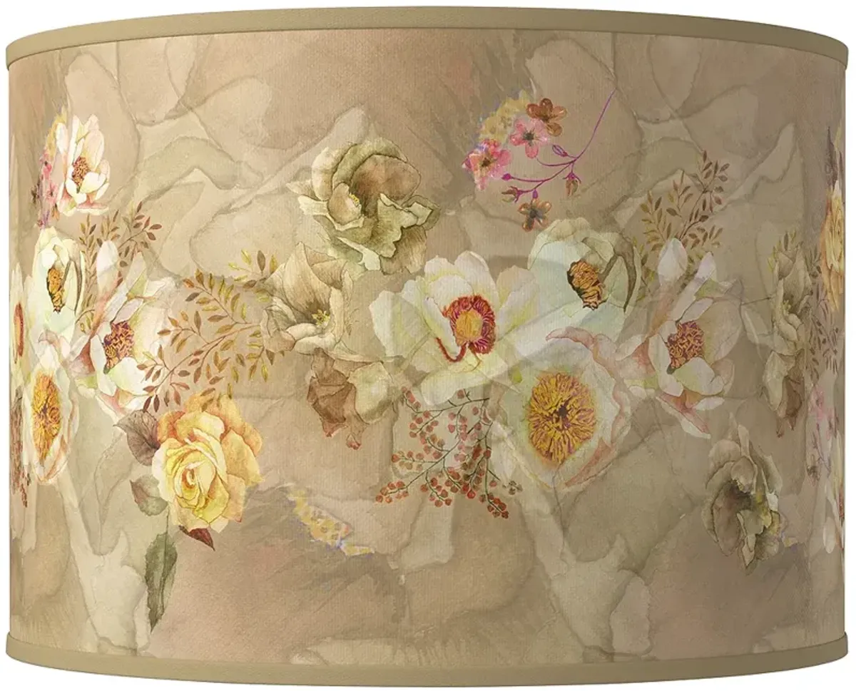 Floral Spray Giclee Round Drum Lamp Shade 15.5x15.5x11 (Spider)