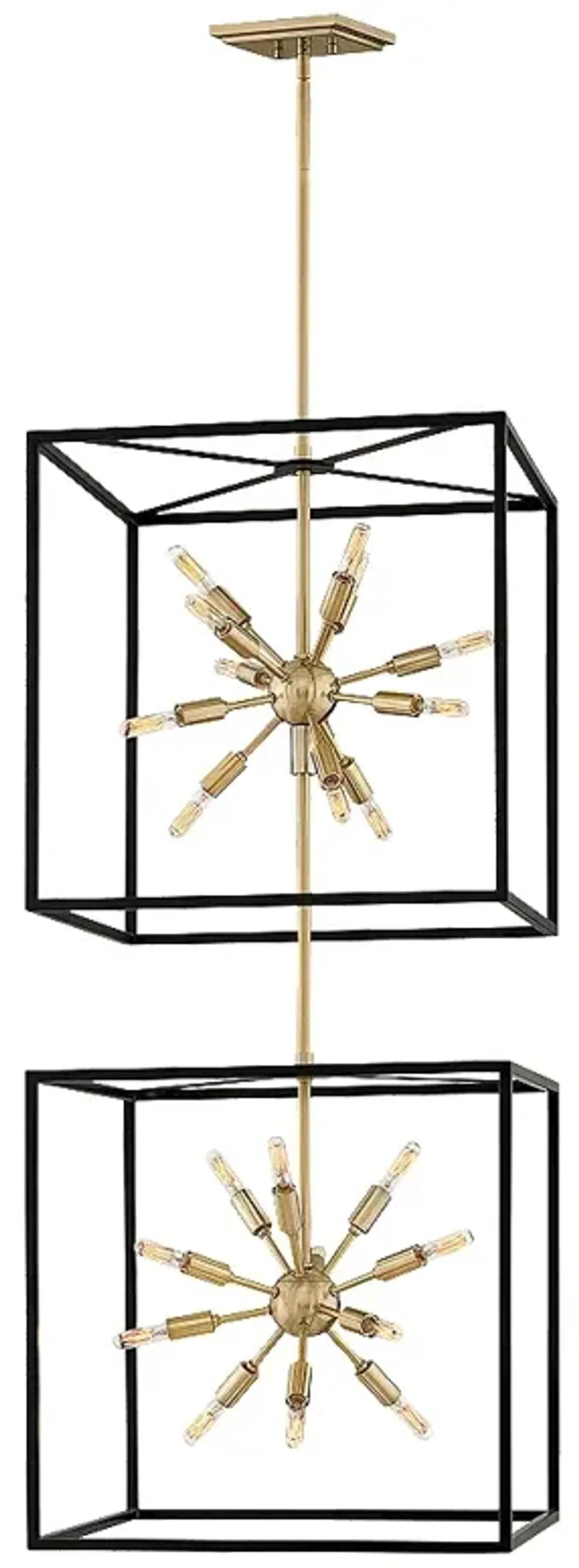 Hinkley Aros 20" Wide Brass Black 24-Light 2-Tier Pendant