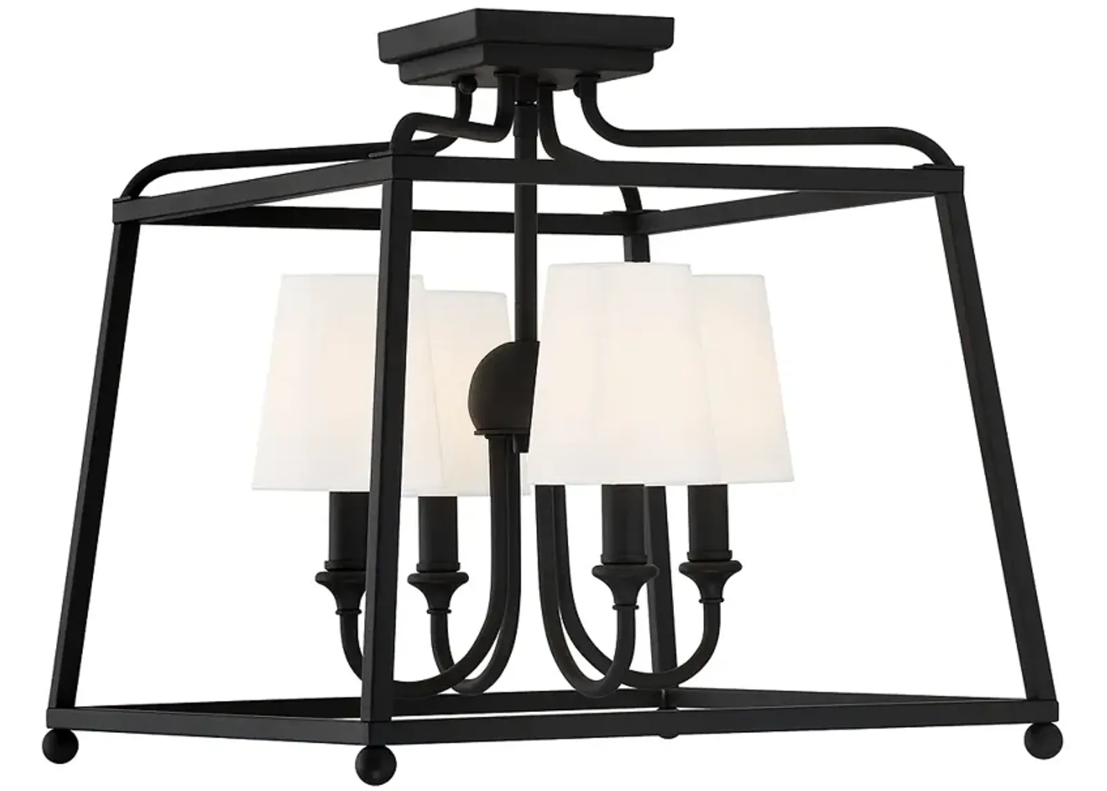 Libby Langdon for Crystorama Sylvan 4 Light Black Forged Ceiling Mount