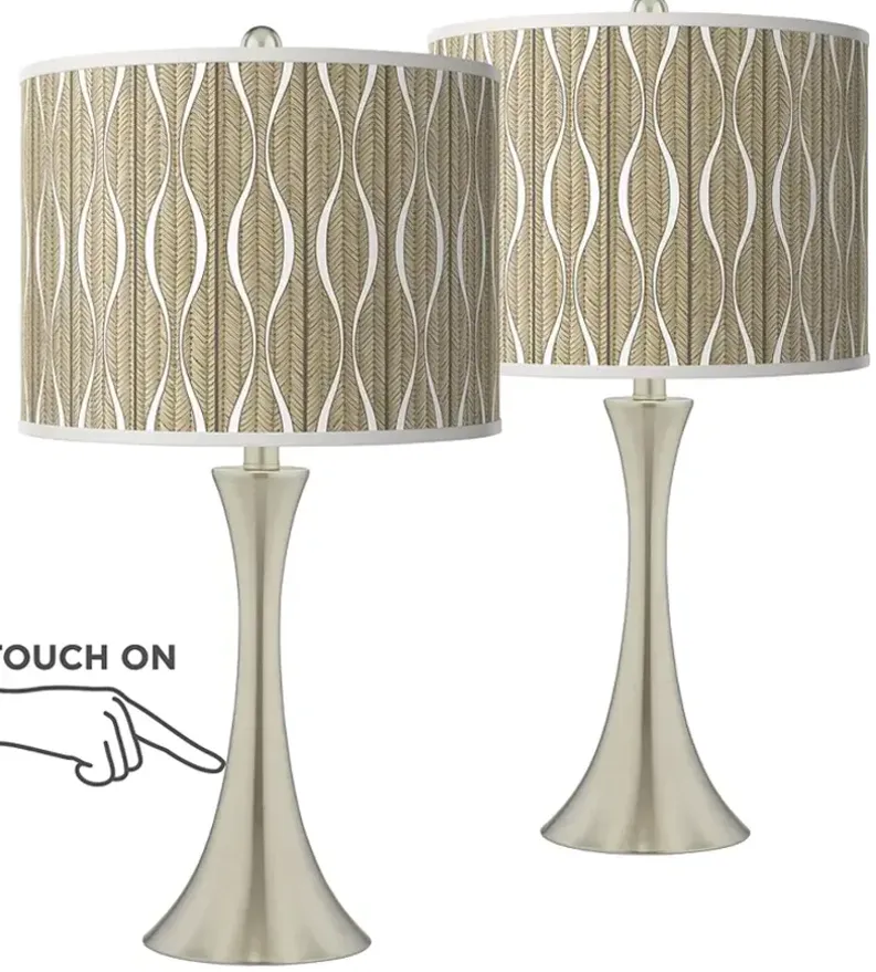 Giclee Glow Trish 24" Swell Shade Modern Touch Lamps Set of 2