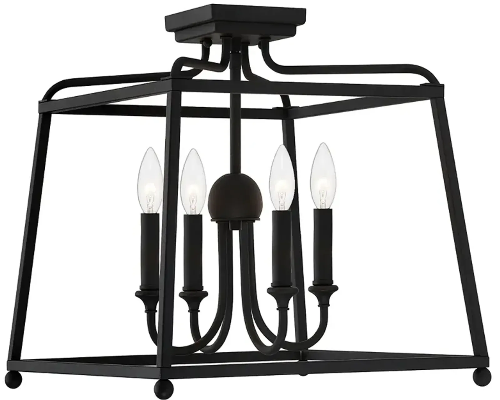 Libby Langdon for Crystorama Sylvan 4 Light Black Forged Ceiling Mount