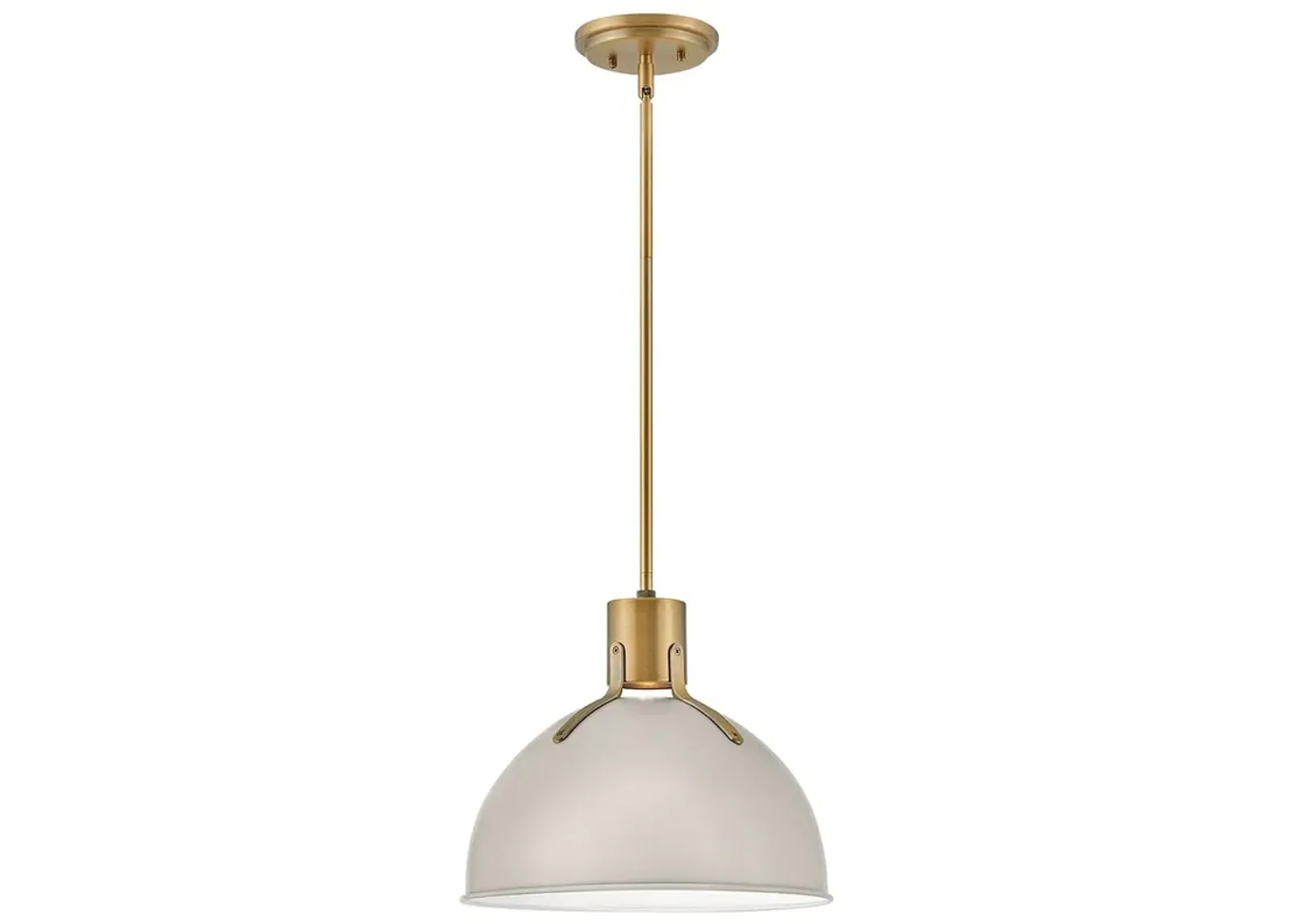 Hinkley Argo 14" Wide Brass Pendant Light with Gray Shade