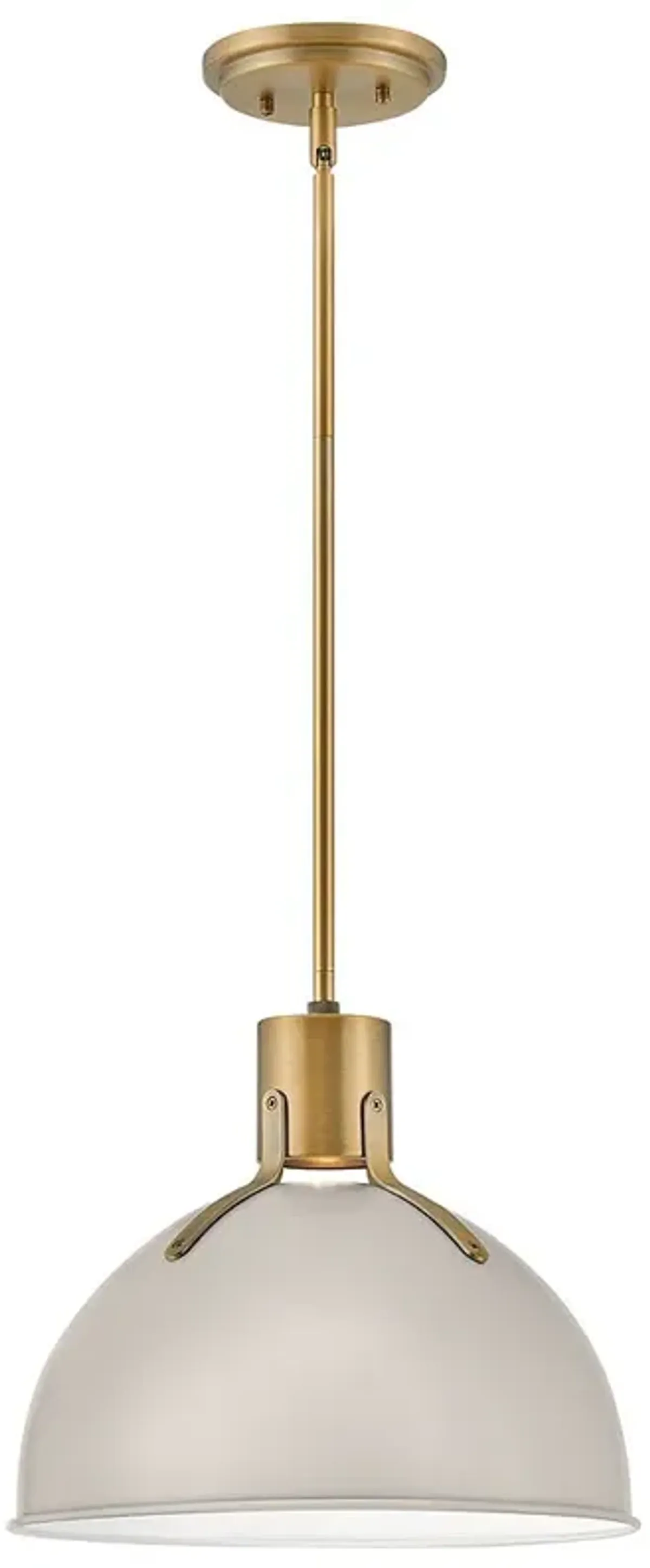 Hinkley Argo 14" Wide Brass Pendant Light with Gray Shade