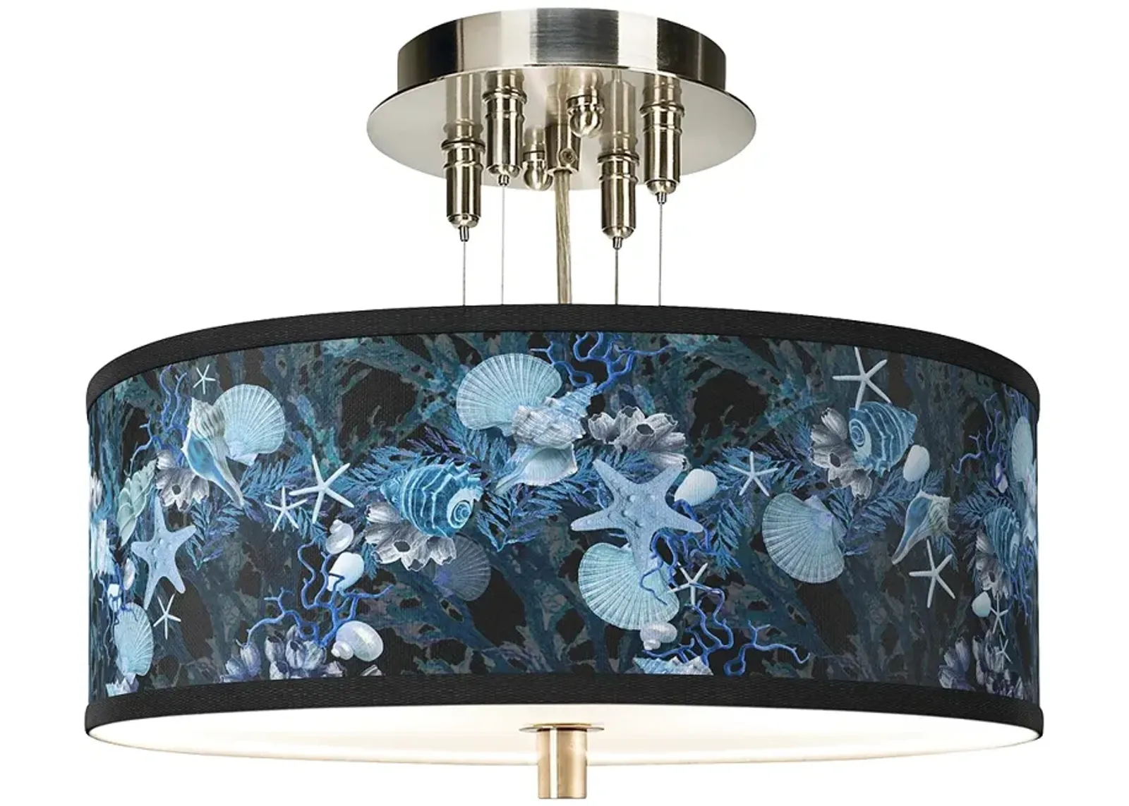 Blue Seas Giclee 14" Wide Ceiling Light