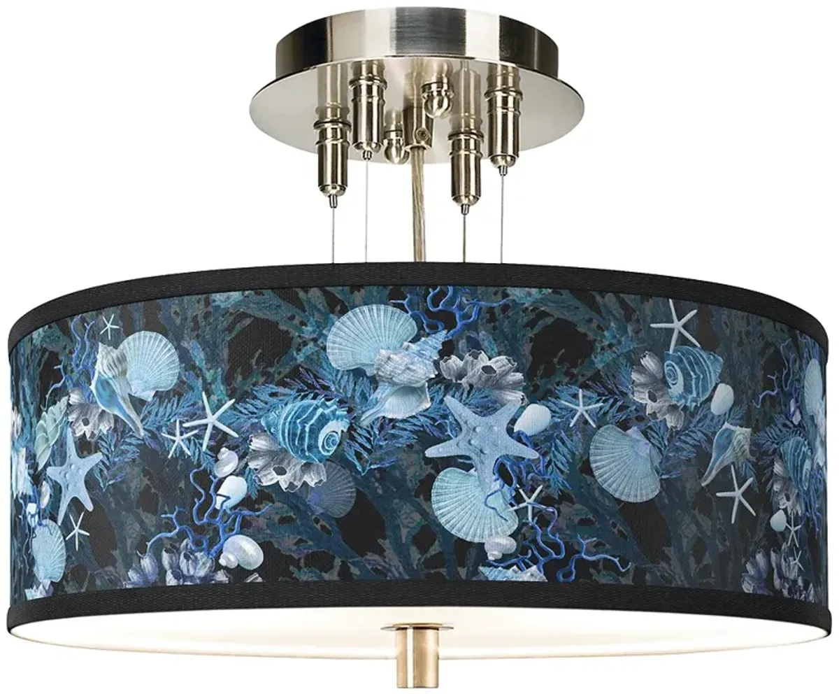 Blue Seas Giclee 14" Wide Ceiling Light