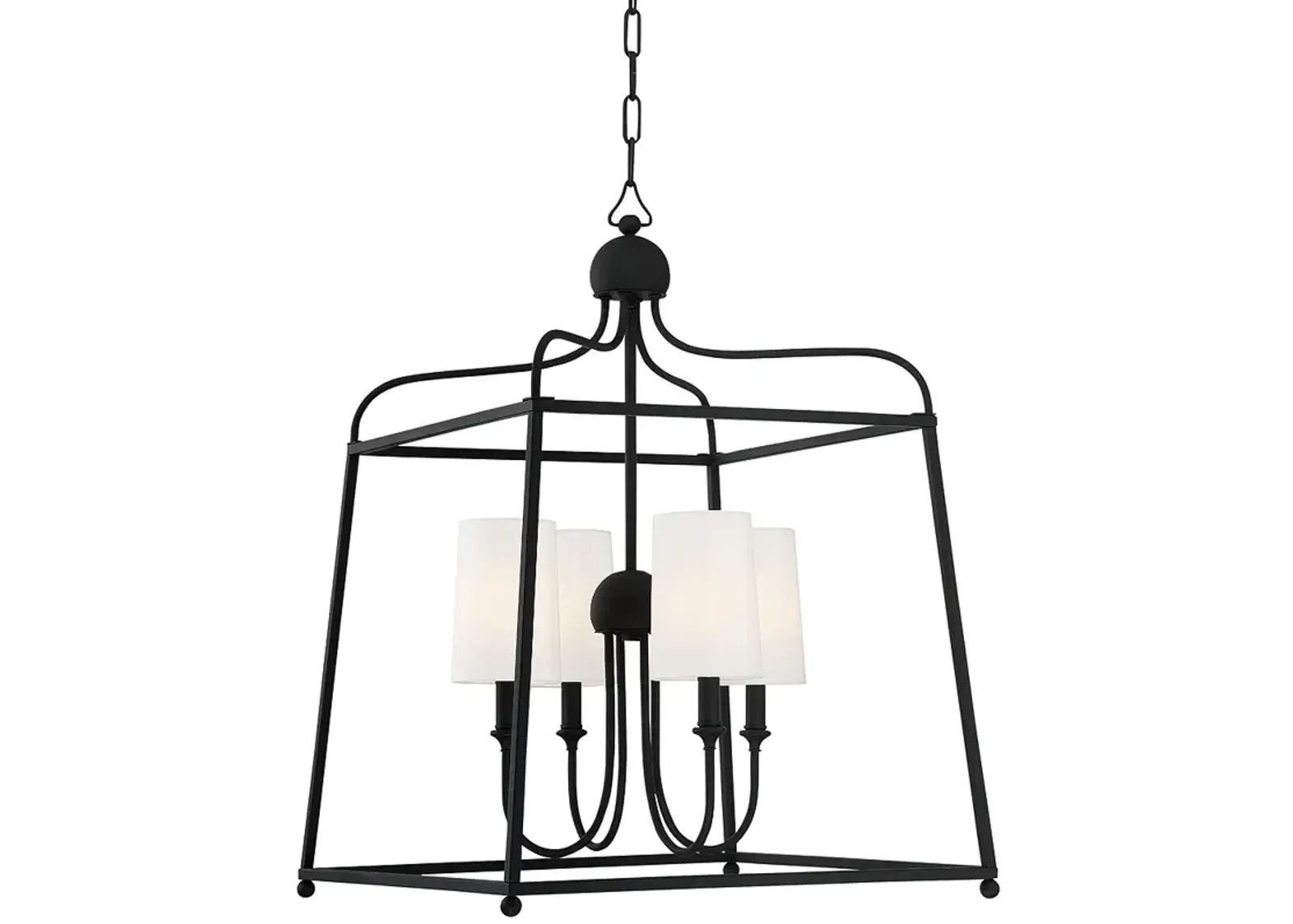 Libby Langdon for Crystorama Sylvan 4 Light Black Forged Chandelier