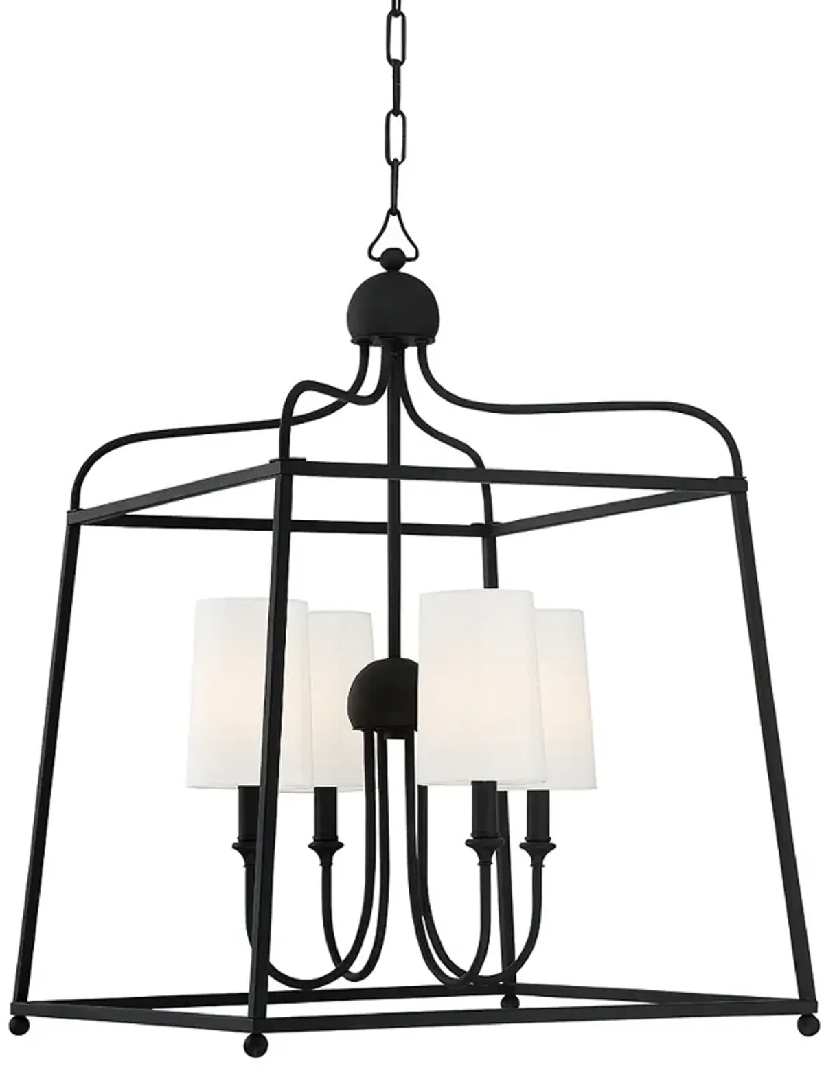 Libby Langdon for Crystorama Sylvan 4 Light Black Forged Chandelier