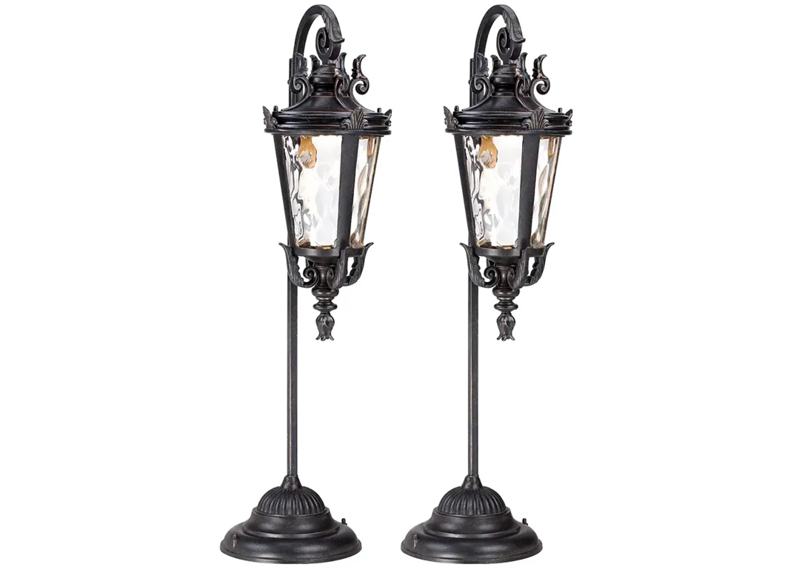 Casa Marseille 35"H Bronze LED Path Lights Set of 2