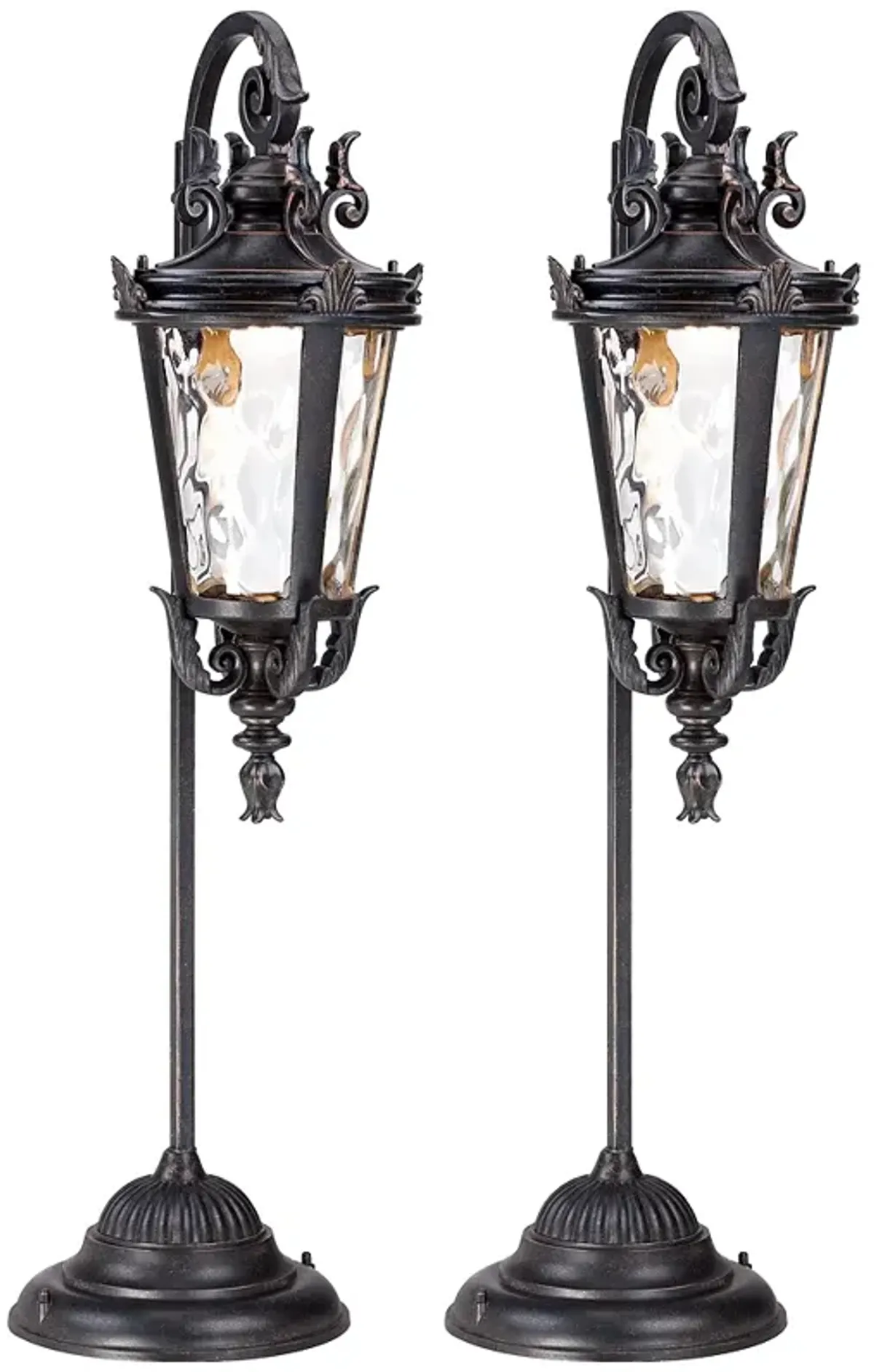 Casa Marseille 35"H Bronze LED Path Lights Set of 2