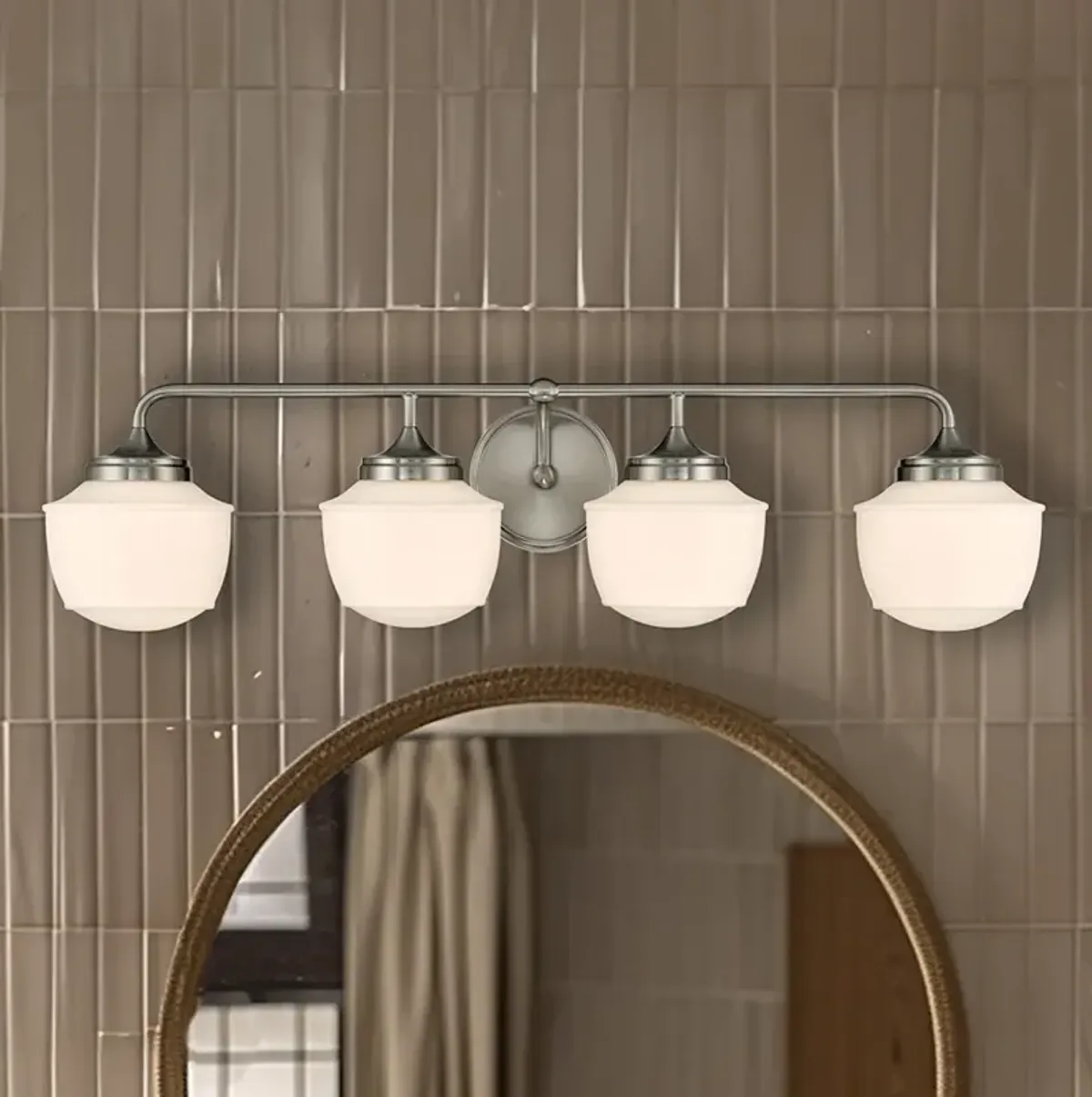 Cornwell 32" Wide Brushed Nickel 4-Light Vanity Bath Light